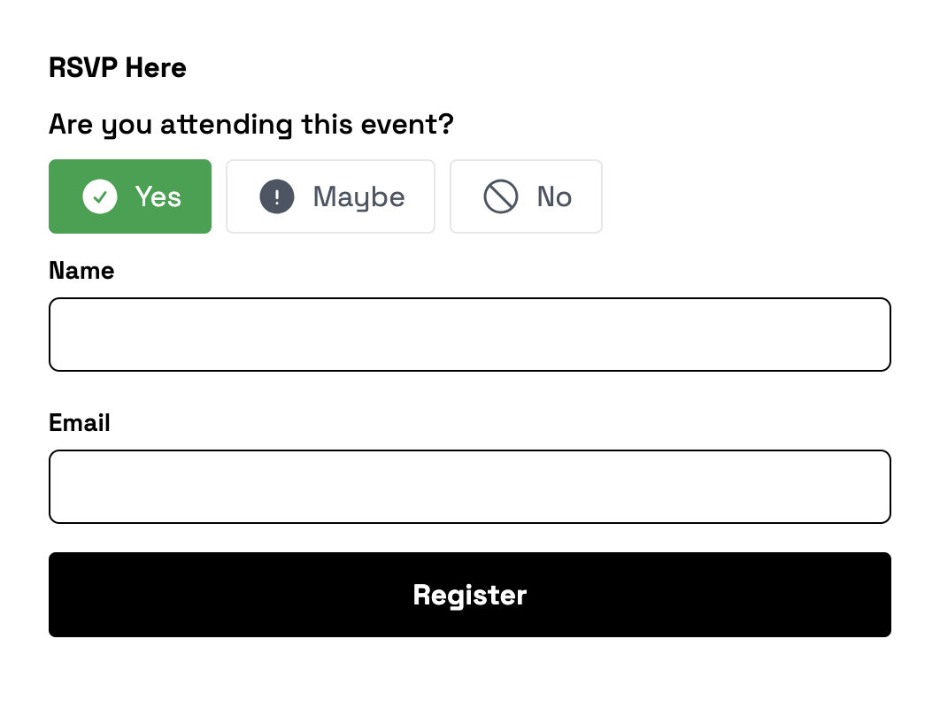 RSVP with add to calendar link